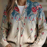 Martina | Cardigan with Peacock Feather Design