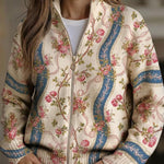 Sabine | Cardigan with Rose Vine Pattern