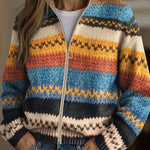 Karin | Cardigan with Colourful Zigzag Pattern