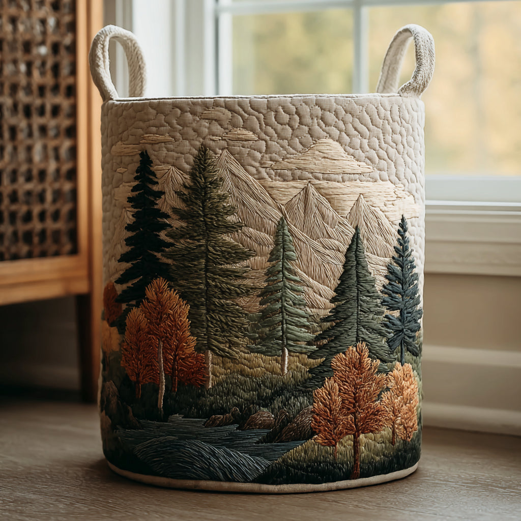 Mountain View | Quilted Laundry Basket