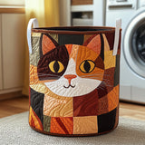 Patchwork Tabby Cat | Quilted Laundry Basket