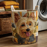 Patchwork Yorkshire Terrier | Quilted Laundry Basket