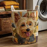 Patchwork Yorkshire Terrier | Quilted Laundry Basket