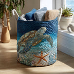 Sea Turtle | Quilted Laundry Basket