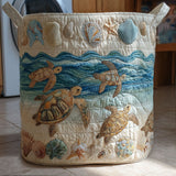 Sea Turtle | Quilted Laundry Basket