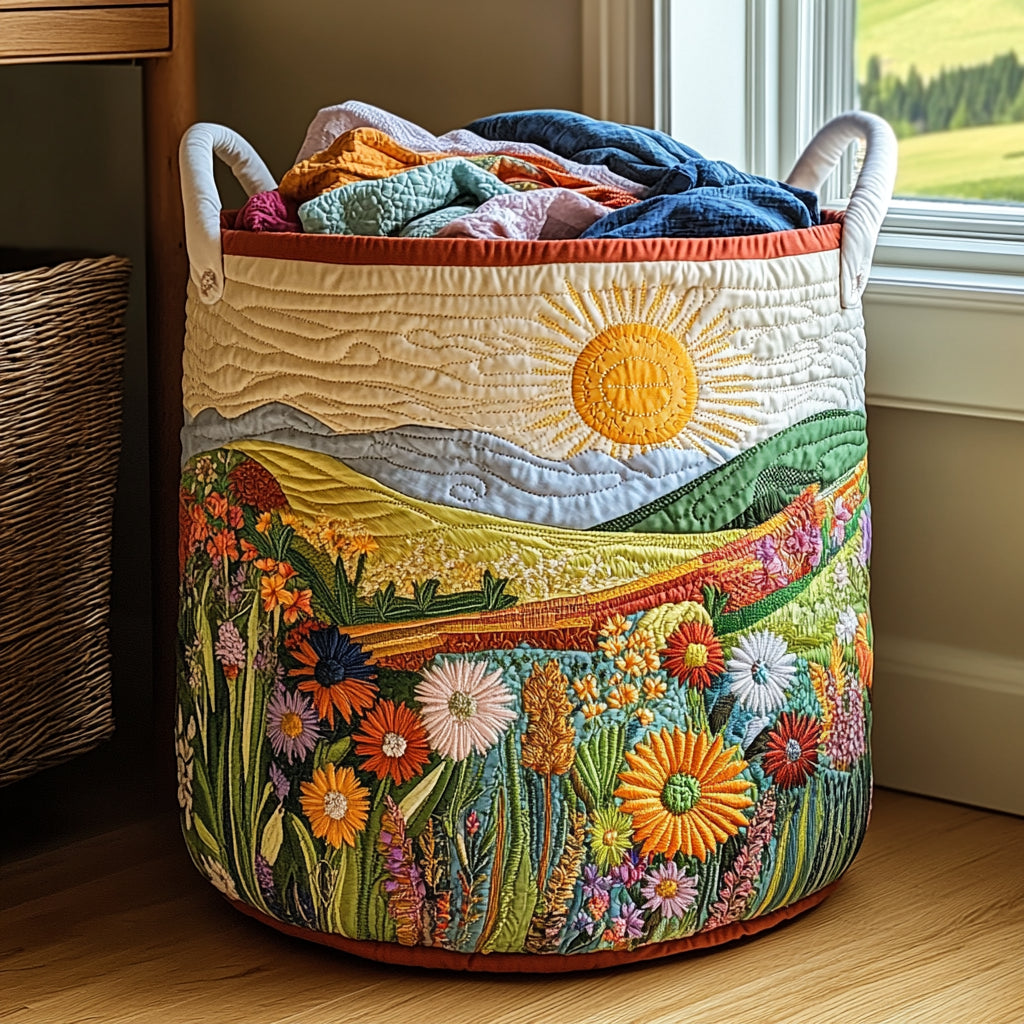 Shining Sun | Quilted Laundry Basket