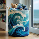 Soft Sea Foam | Quilted Laundry Basket