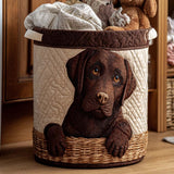 Sweet-Eyed Labrador | Quilted Laundry Basket