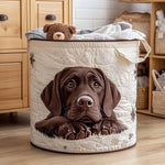 Sweet-Eyed Puppy | Quilted Laundry Basket