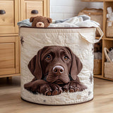Sweet-Eyed Puppy | Quilted Laundry Basket