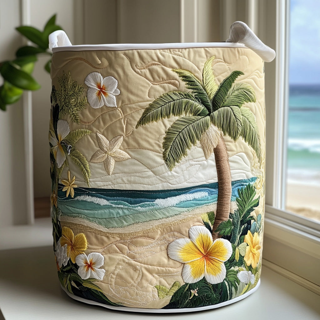 Tropical Island | Quilted Laundry Basket