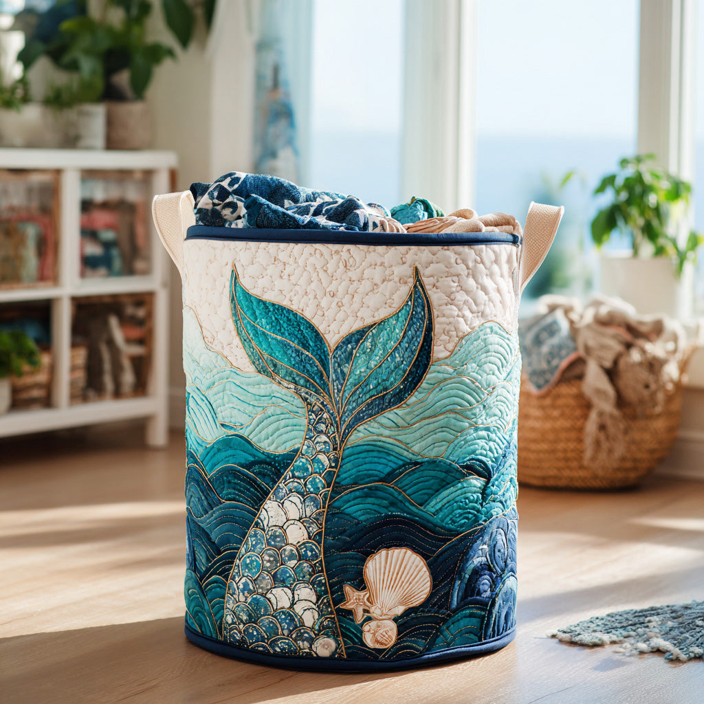 Whale Tail | Quilted Laundry Basket