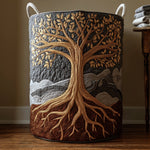 Woodland Tree of Life | Quilted Laundry Basket