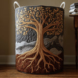 Woodland Tree of Life | Quilted Laundry Basket