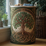 Woodland Tree of Life | Quilted Laundry Basket