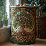 Woodland Tree of Life | Quilted Laundry Basket