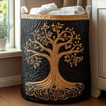 Woodland Tree of Life | Quilted Laundry Basket