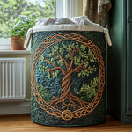 Woodland Tree of Life | Quilted Laundry Basket
